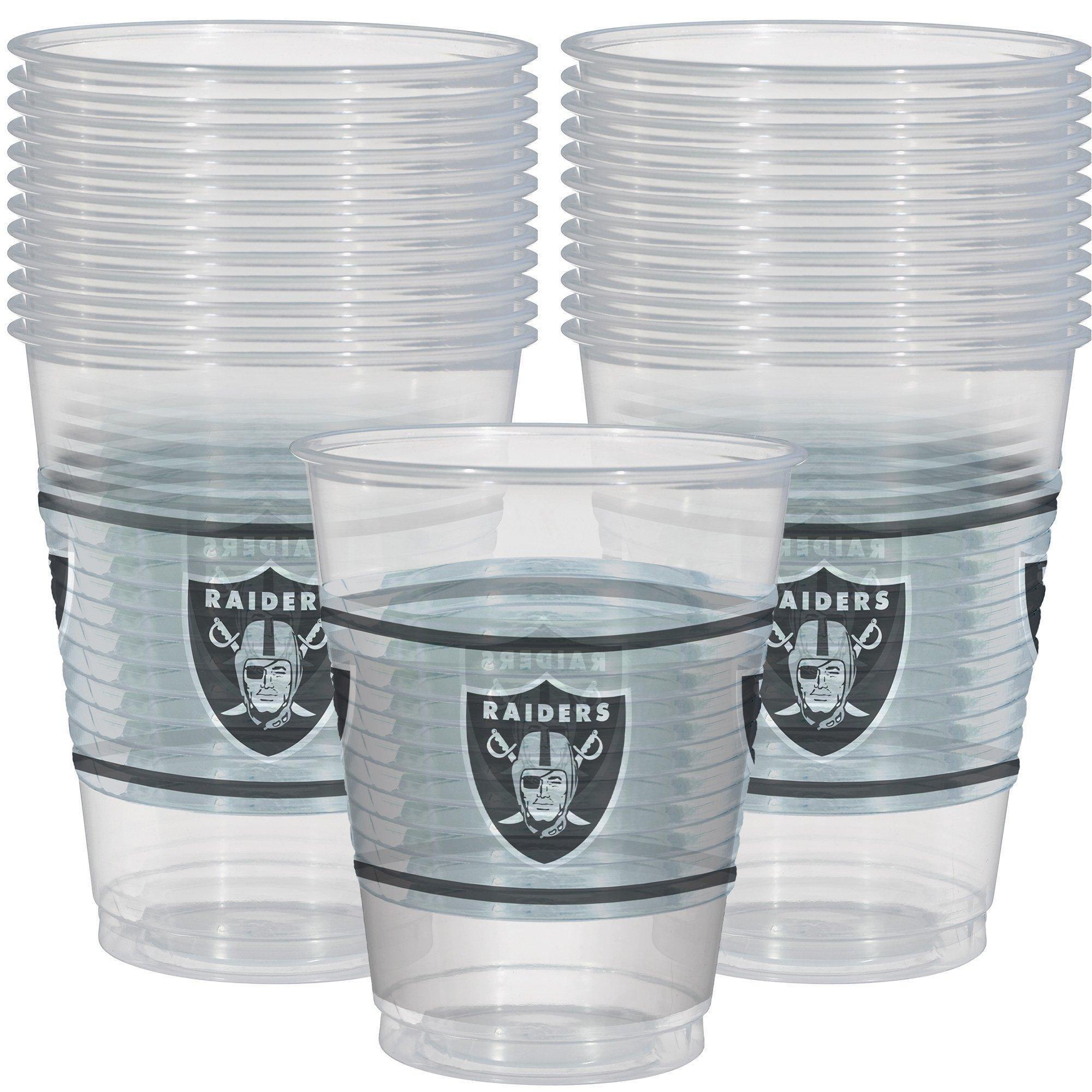 Las Vegas Raiders Party Supplies Pack for 18 Guests - Kit Includes Plates, Napkins, Table Cover, Cups, Cutlery, Serving Bowl, Banner Decoration & Centerpiece